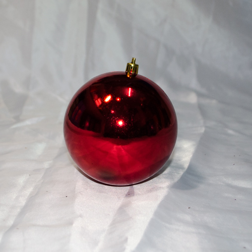 Большая елочная игрушка шар красного цвета для украшения елок и интерьера 10 см