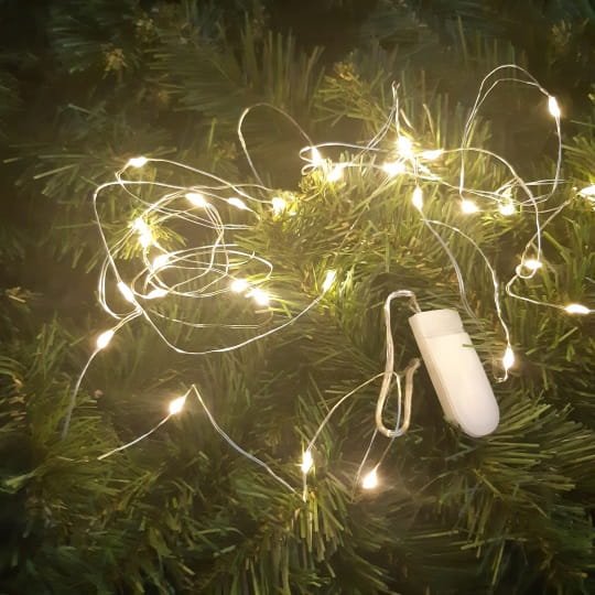 Новогодняя гирлянда на батарейках 3 метра, теплый белый свет, 30 лампочек