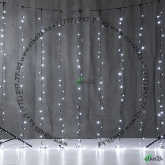 Светодиодная гирлянда "Дождь" 3х3 метра, белый свет, 450 лампочек (НГ-150)