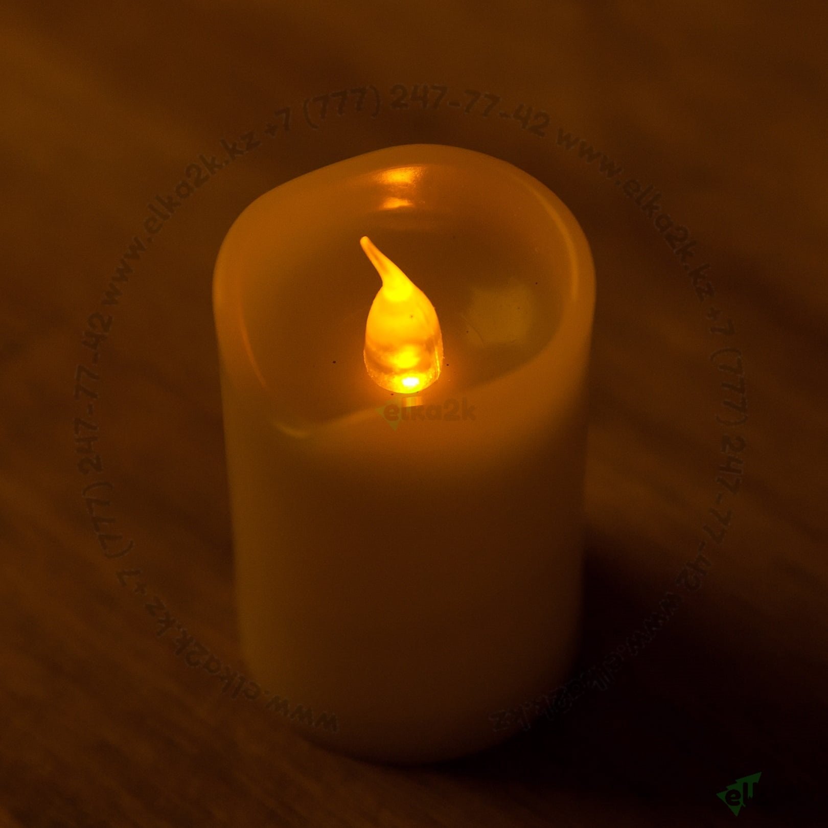 Светодиодная декоративная свеча на батарейках 7,5 см тёплый свет