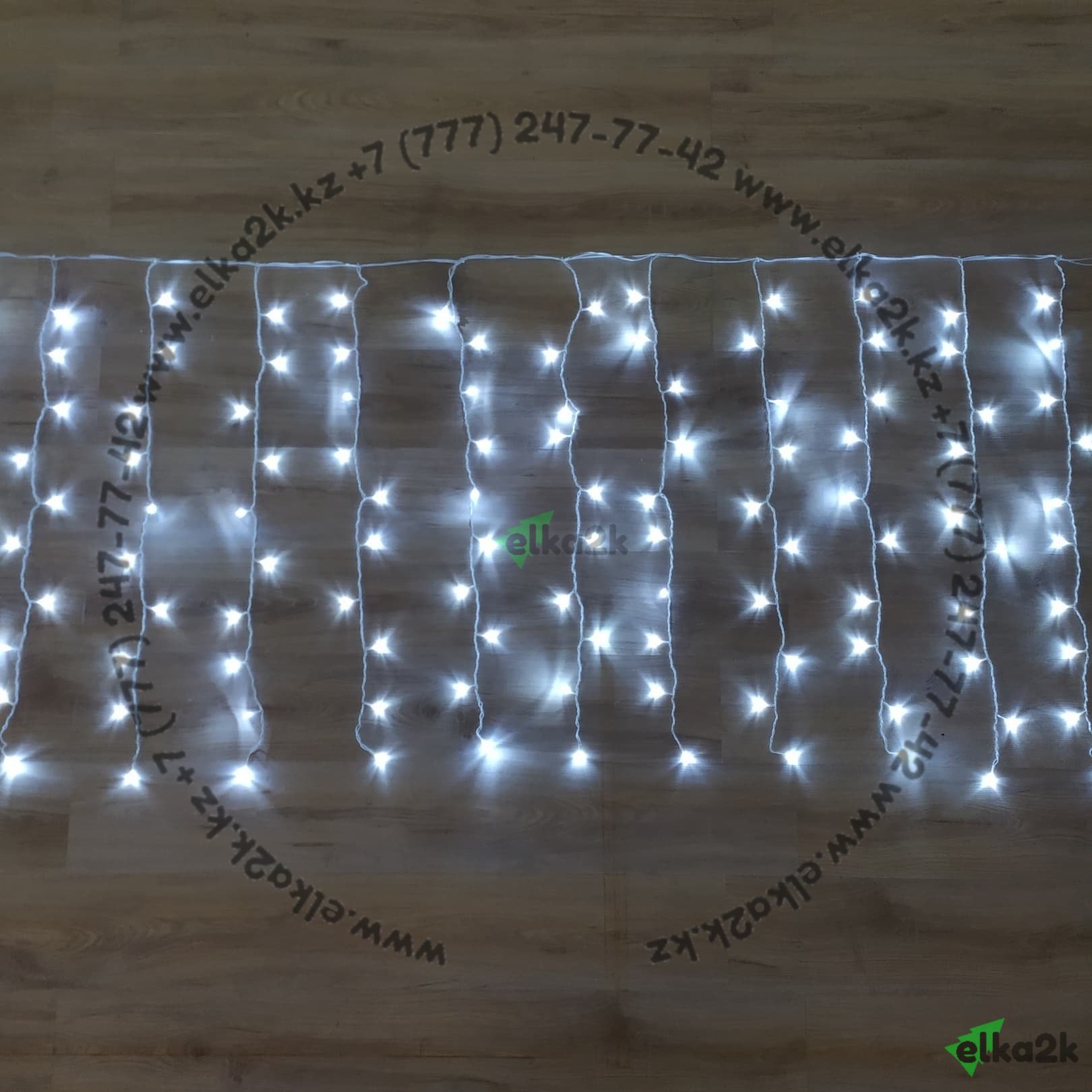 Светодиодная led гирлянда "Дождь" 6х1 метр, 320 лампочек, белый свет (НГ-166)