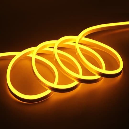 Светодиодный гибкий флекс неон flex neon, размер 7*15 мм, жёлтый свет, бухта 90 метров