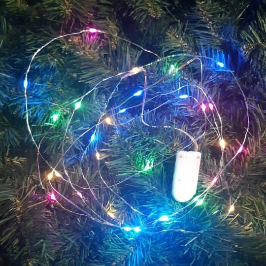 Новогодняя гирлянда на батарейках 3 метра, разноцветная (RGB)