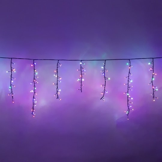Новогодняя гирлянда "Бахрома" 3,2х0,55 метра, разноцветное свечение